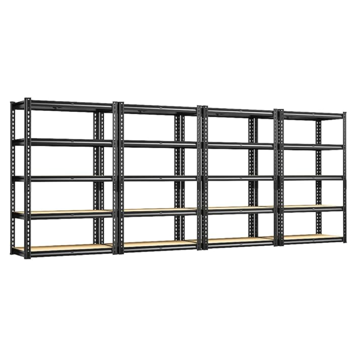 Justerbar metallhylla med 5 hyllplan och 915 kg maxbelastning – FlexiRack™