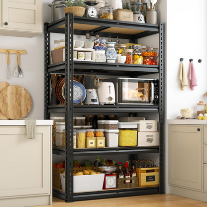 Justerbar metallhylla med 5 hyllplan och 915 kg maxbelastning – FlexiRack™